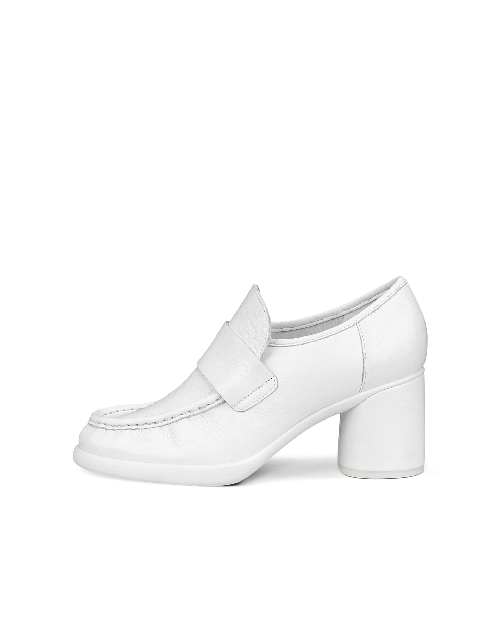 ECCO SCULPTED LX 55 Damen Lederloafer mit Blockabsatz Weiß
