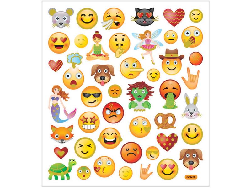 Creativ Company Motivsticker Emoji 1 Blatt Bunte Aufkleber