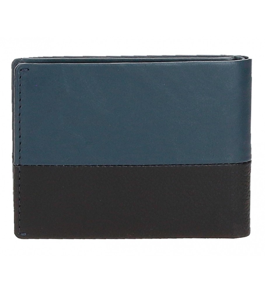 Carteira dupla de couro Pepe Jeans azul marinho