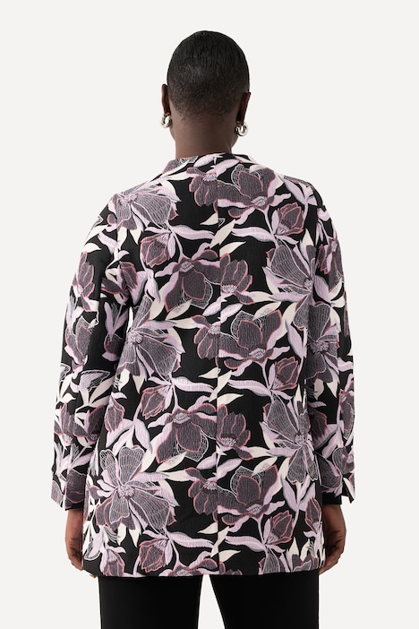Jacquard-Jacke, Blüten, Kelchkragen