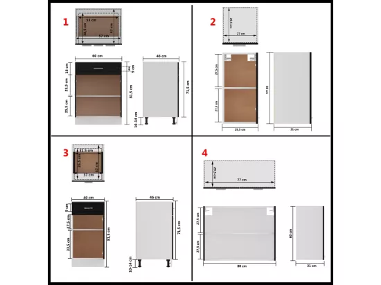 Ensemble de meubles de cuisine 8 pcs Noir Aggloméré