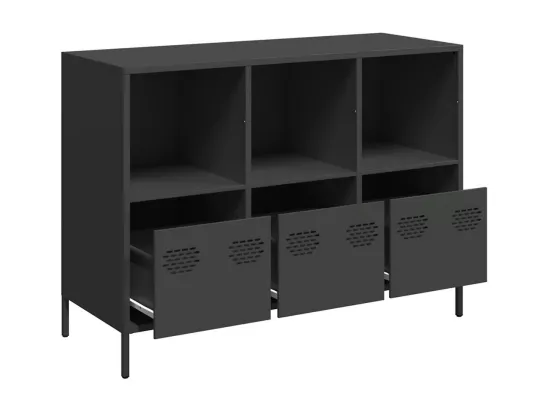 Buffet noir 101,5x39x73,5 cm acier laminé à froid