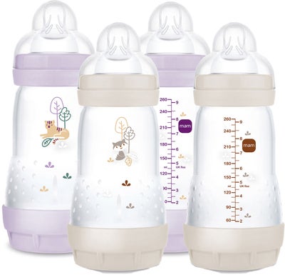 MAM Easy Start Tåteflaske Anti-kolikk 260 ml 2-Pack, Rosa/Nøytral