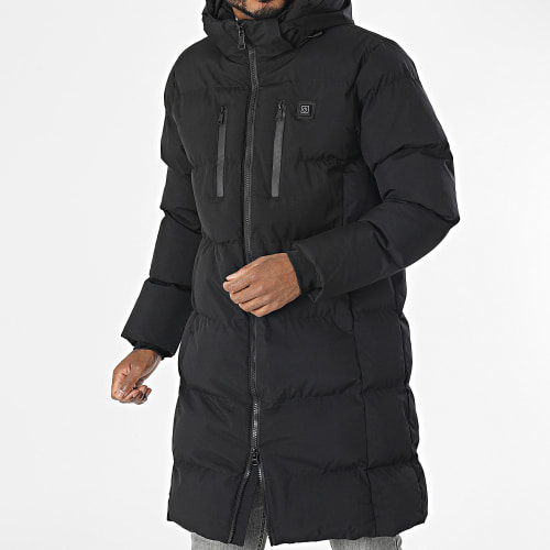 Doudoune Capuche Longue Chauffante Noir