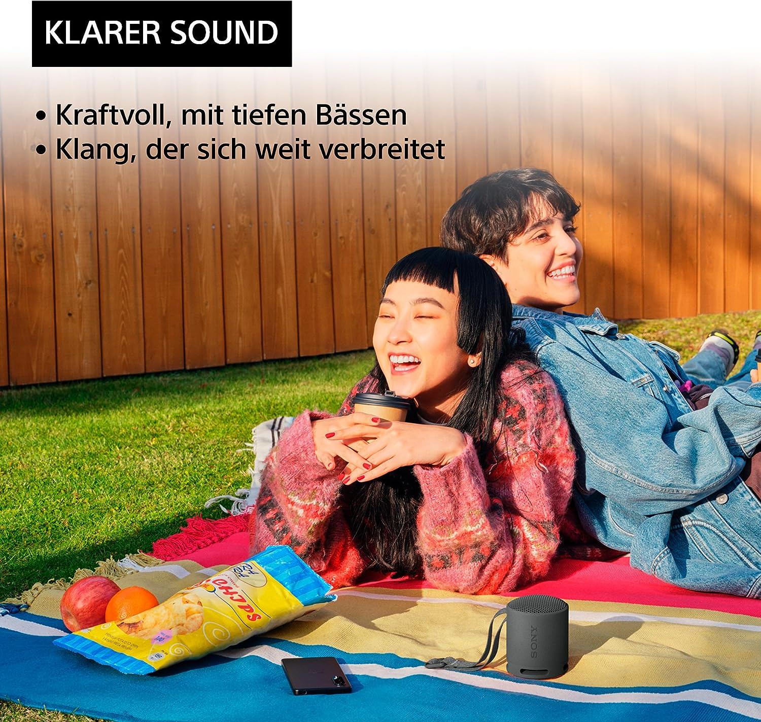 Bluetooth Lautsprecher SRS-XB100 Wireless Speaker IP67 mit Trageschlaufe (SRSXB100B.CE7) - Schwarz