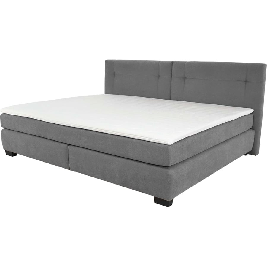 Bettsofa Famosa Stoff Punktcord hellgrau, Bettkasten