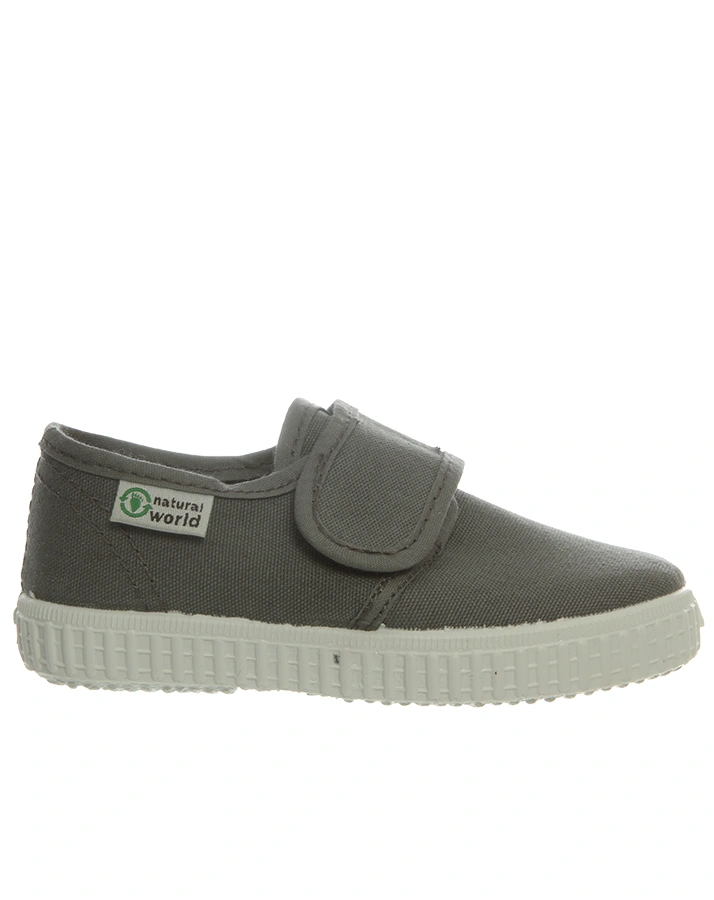 Stoffschuhe mit Klettverschluss in grau