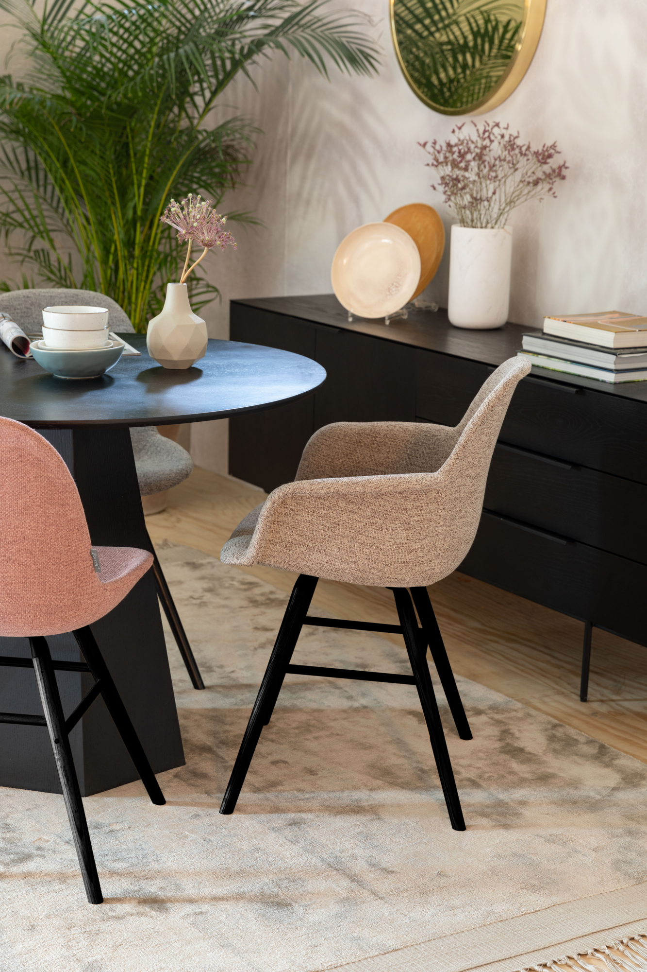 Eetkamerstoel Albert Kuip Soft met armleuning beige - set van 2