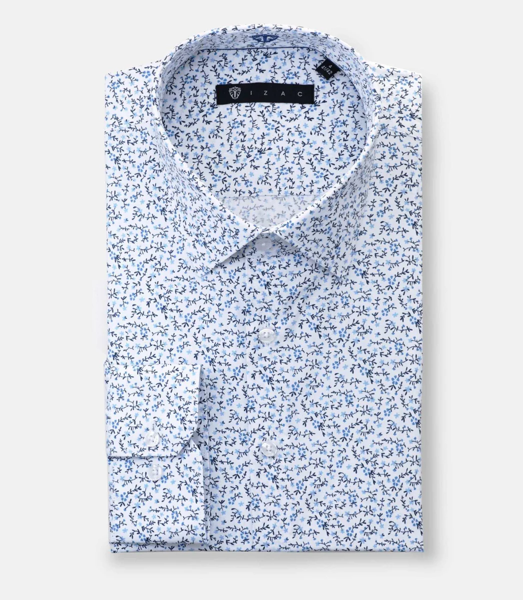 Chemise à imprimé floral bleu 
