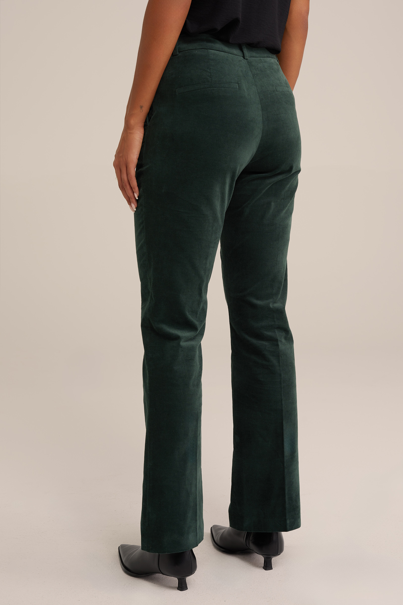 velvet flared pantalon WE Fashion Groen