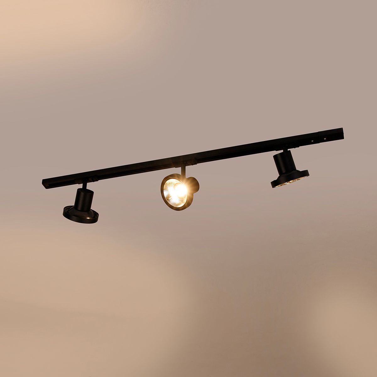 Modern railsysteem met 3 spots zwart 1-fase 100 cm - Iconic Jeany