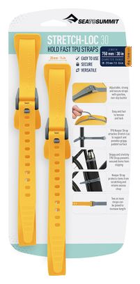 Pack de 2 Sangles Silicone Sea To Summit 20 x 750 mm Jaune