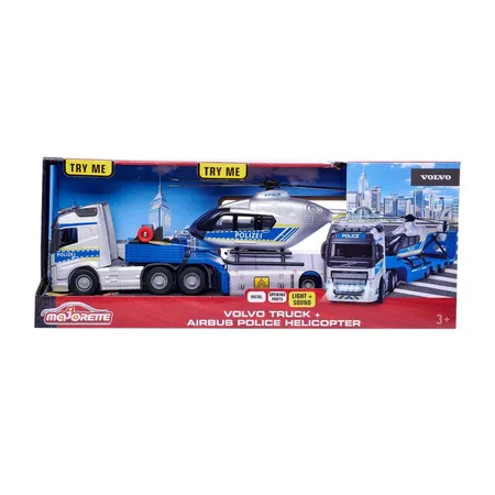 Majorette Volvo Truck +Airbus Police Helicopter
