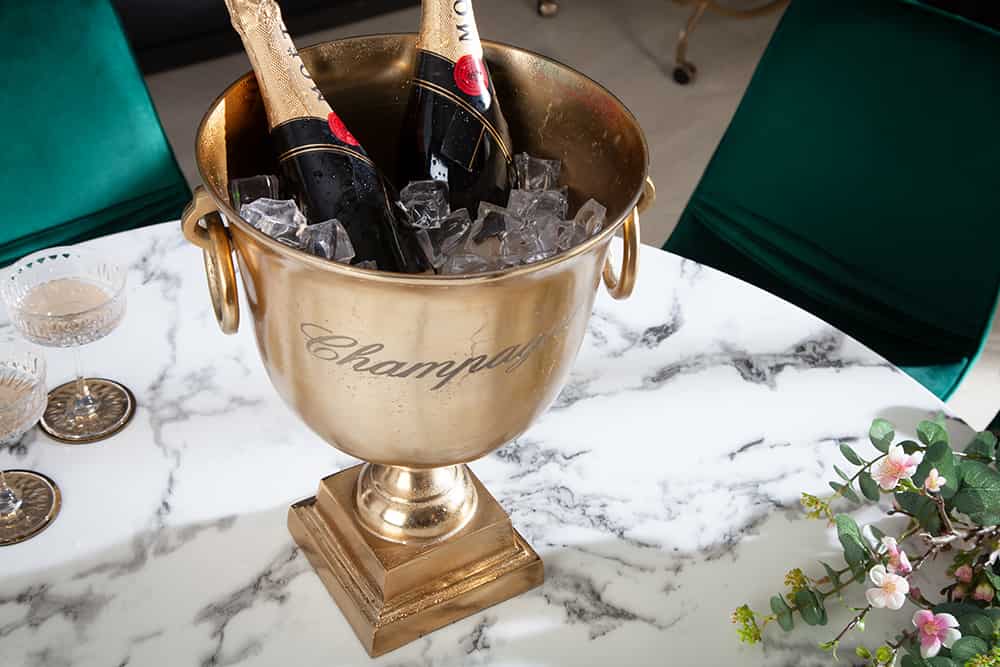 Eleganter Sektkühler CHAMPAGNE 40cm gold Flaschenkühler