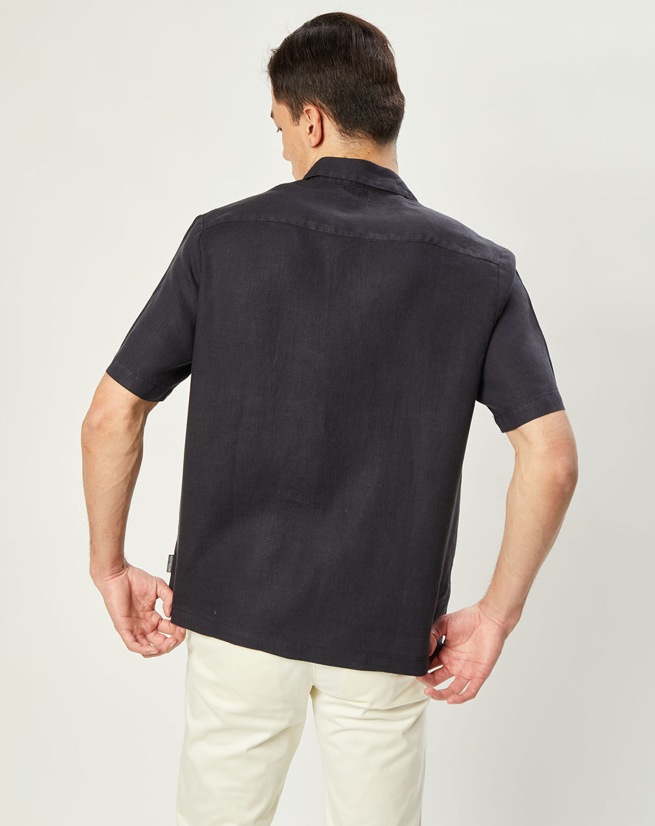 Harris Wilson Chemise 100% Lin Regular Fit Bernard fumée