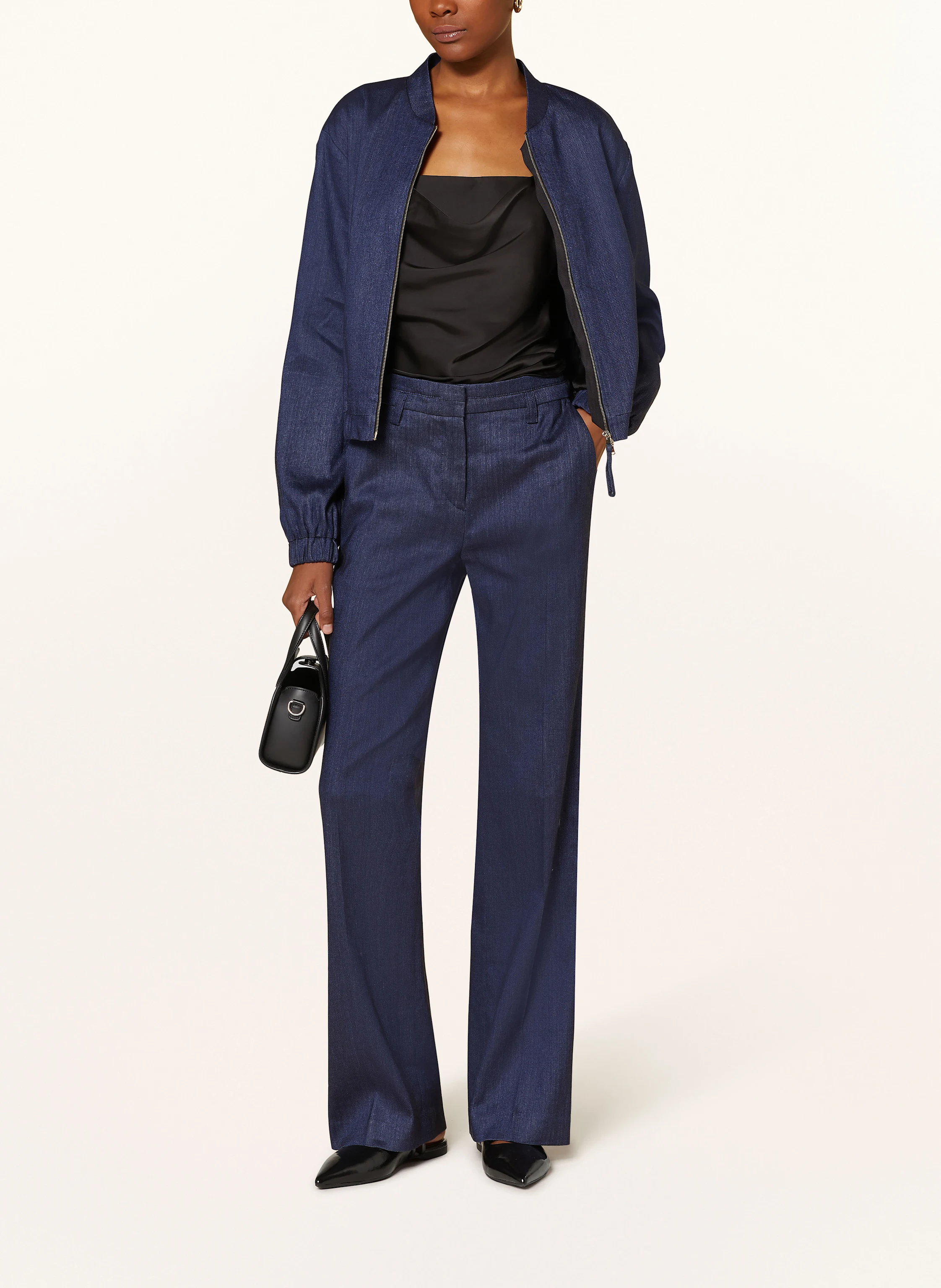 RIANI Marlenehose mit Leinen in Jeansoptik