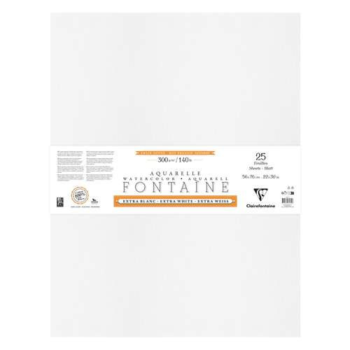 Clairefontaine Aquarellpapier FONTAINE Extra White satiniert