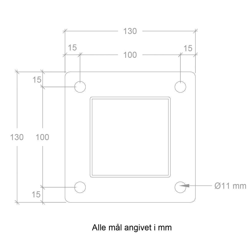 STÅLSTOLPE PLUS MED FOTBESKYTTELSE 8X8X96