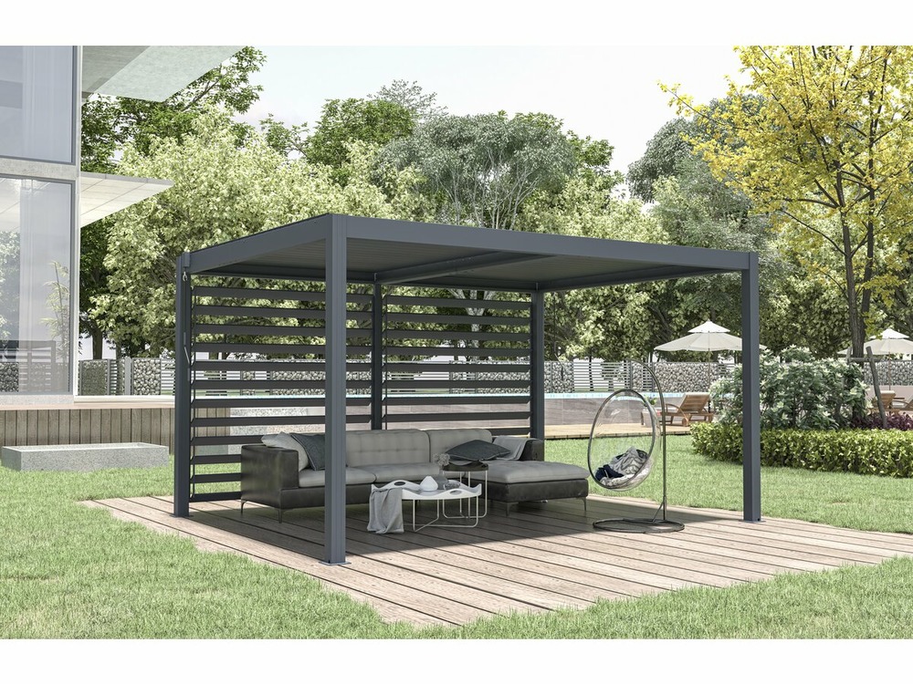 Pergola bioclimatique avec panneau 