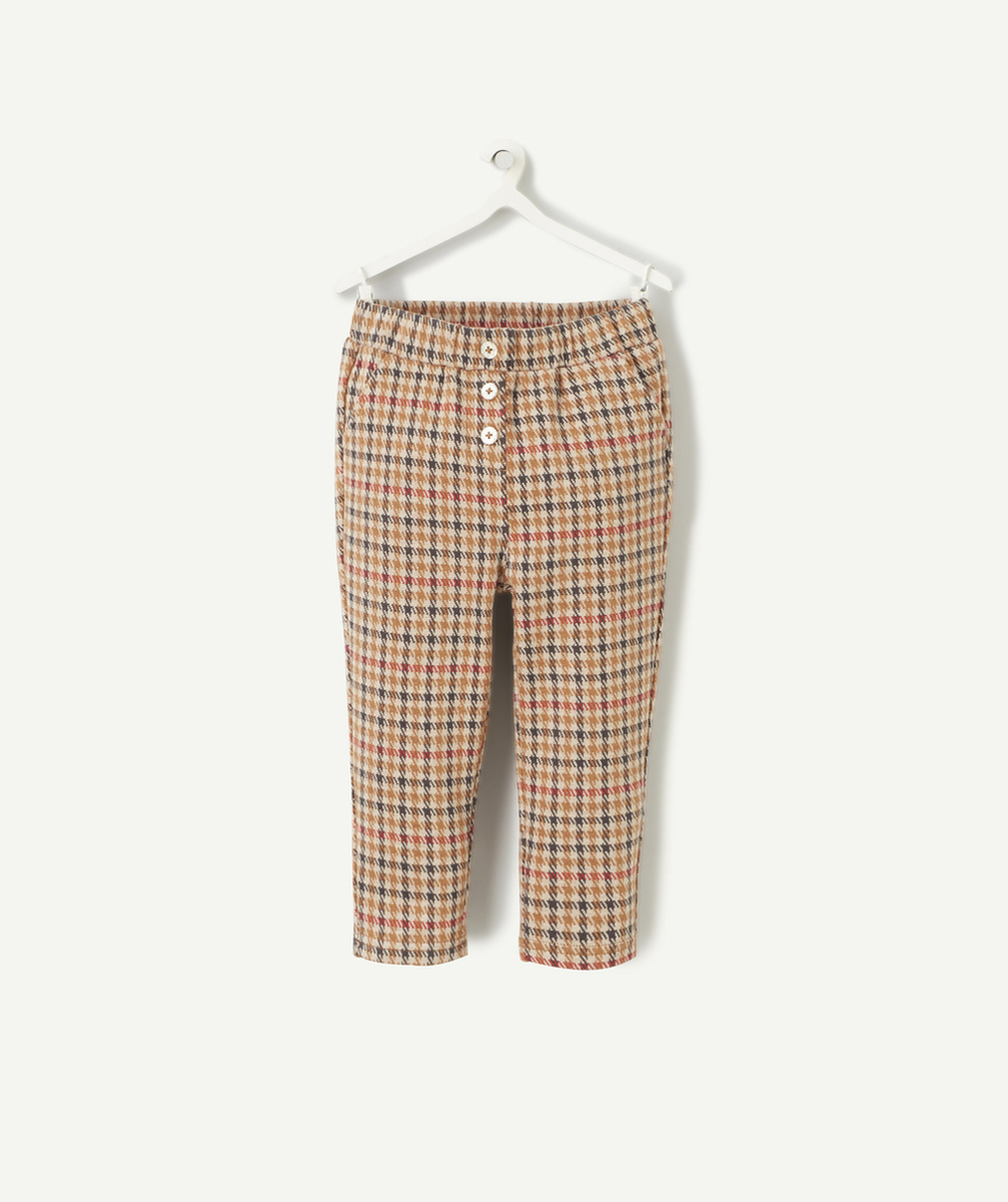 PANTALON TREGGING BÉBÉ FILLE MARRON IMPRIMÉ PIED DE PUCE