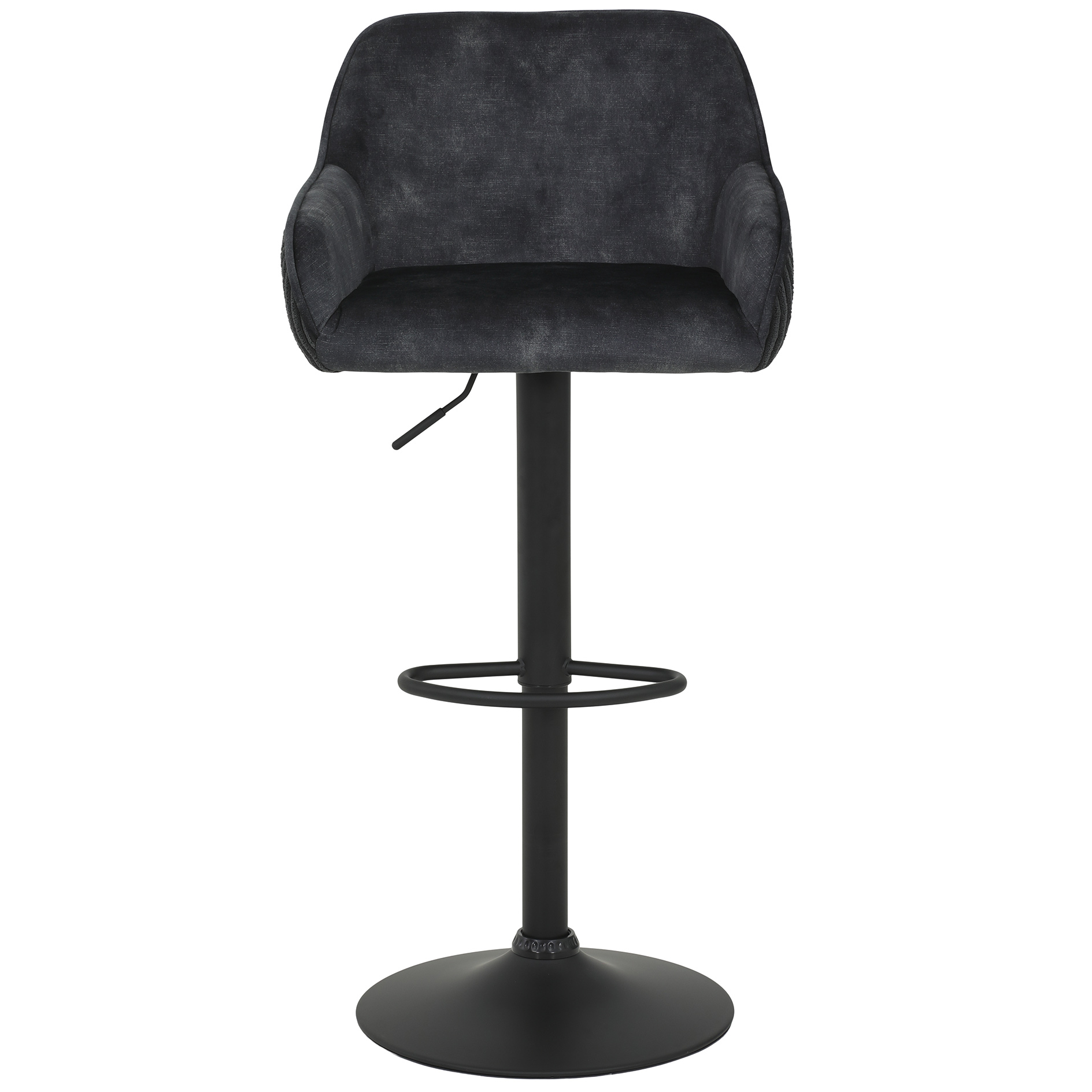 Barhocker - anthrazit - Vintage Velvet - höhenverstellbar