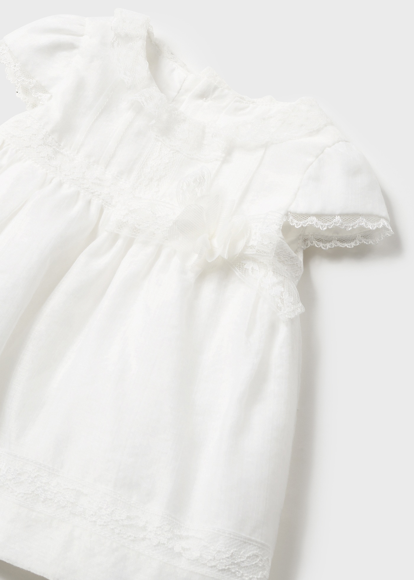 Vestido nude de chiffon com capa para fralda para recém-nascidos