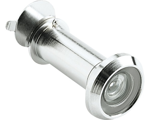 Deurspion met afdekkap, messing-chroom, 180°