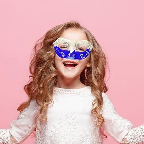 (5er Set) Venezianische Karton Masken DIY Karneval Kostüm Verkleidung Bastel Party Foto Requisite - Halbmaske Oval