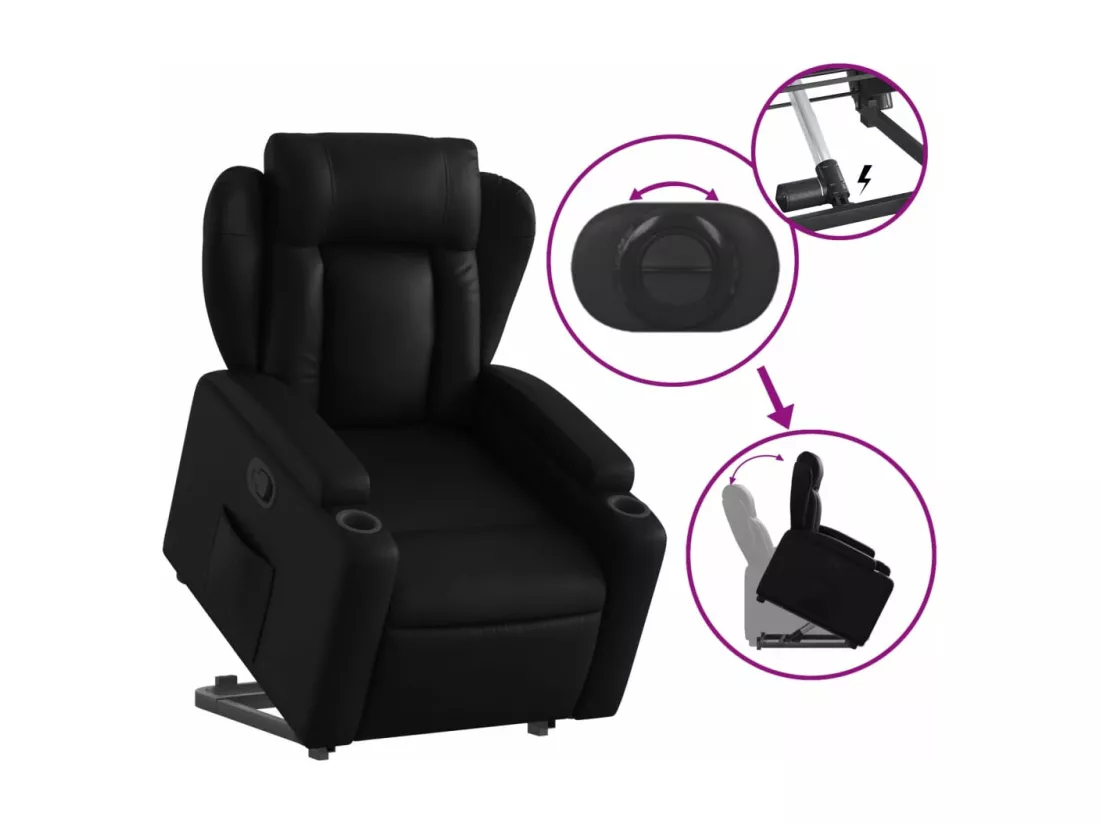 Fauteuil inclinable Noir Similicuir