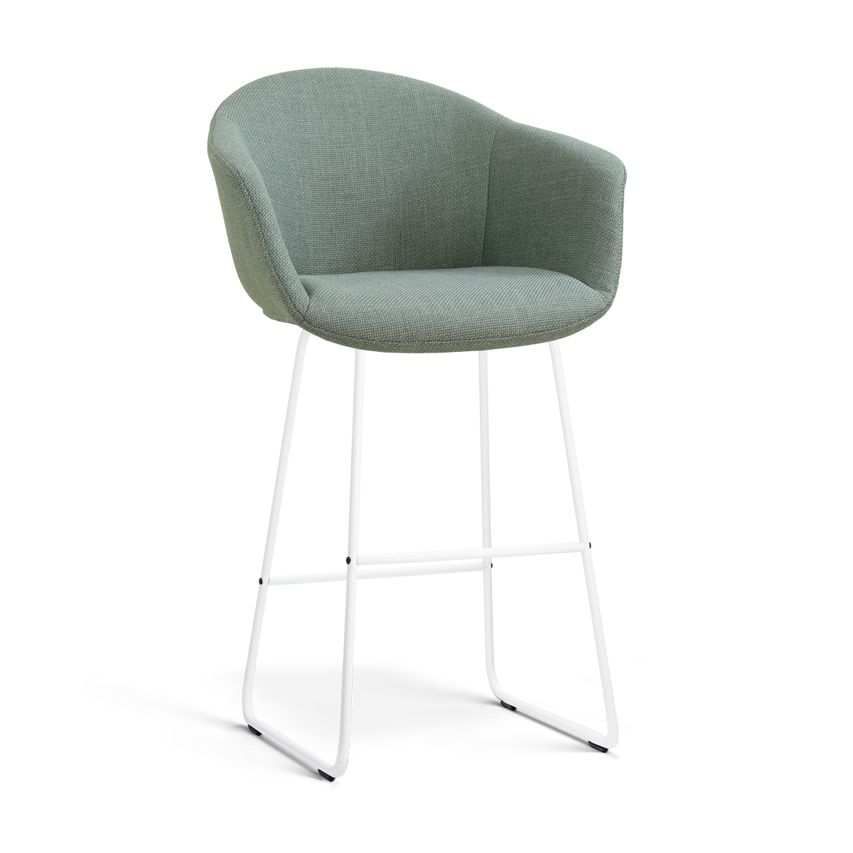 Barkruk Nino-Otis H75 cm wit onderstel saliegroen