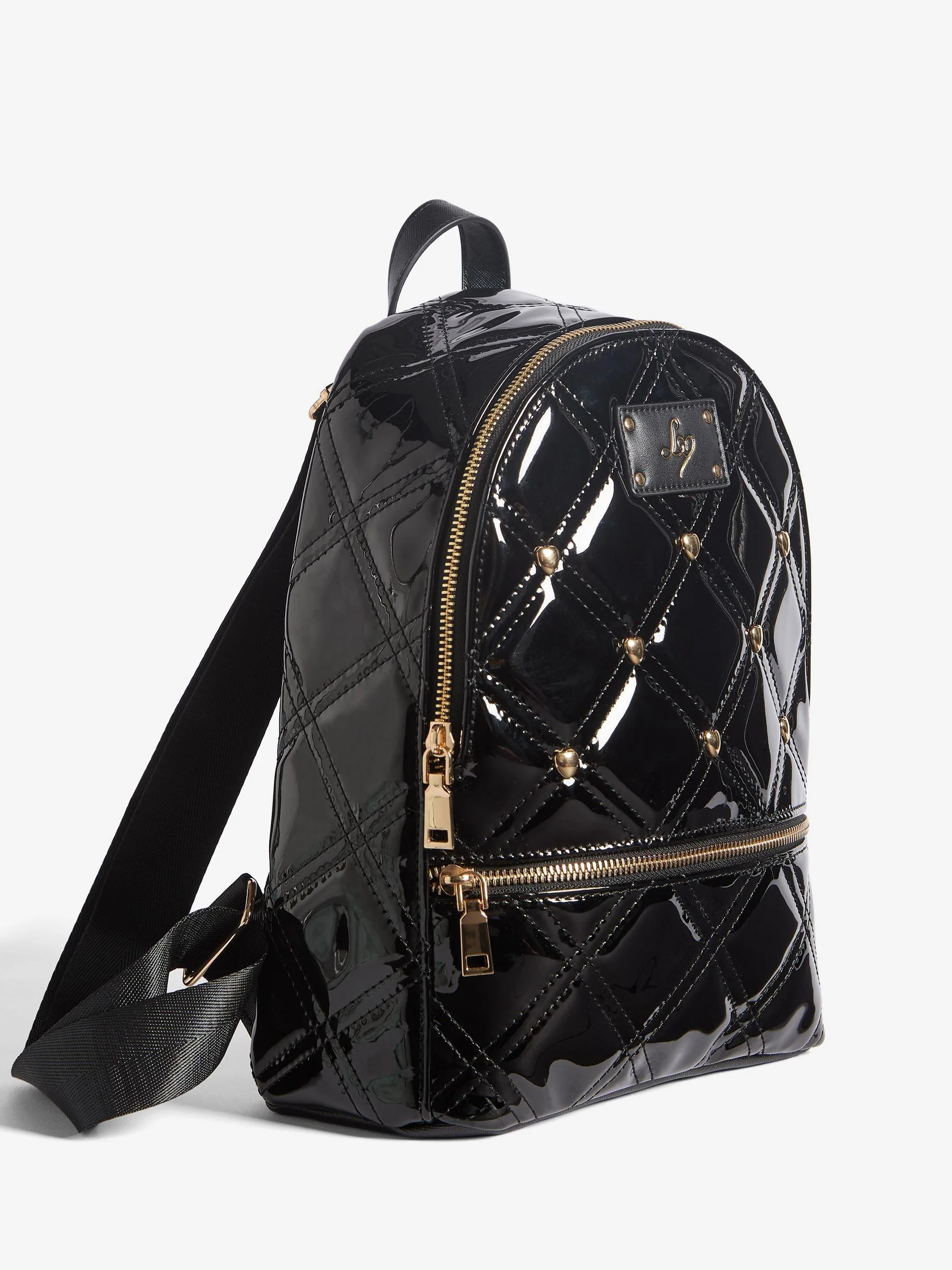 Lipsy Patent Quilted School Backpack