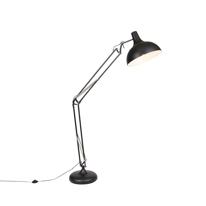 Industriële vloerlamp zwart verstelbaar - Hobby