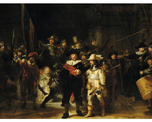 Vliesfotobehang HRBP000025 Rembrandt van Rijn De Nachtwacht 5-delige set 243 x 184 cm