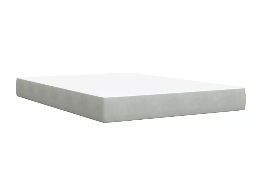 Sommier à lattes de lit et matelas Gris clair 140x190cm Velours