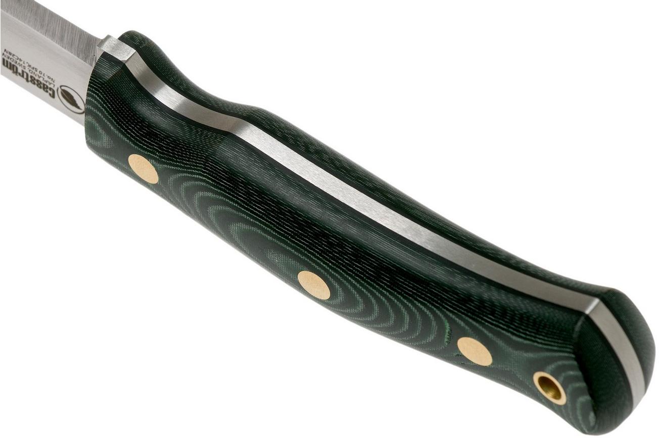 Casström No. 10 Swedish Forest Knife Green Micarta, 14C28N Scandi Grind 13127 met firesteel