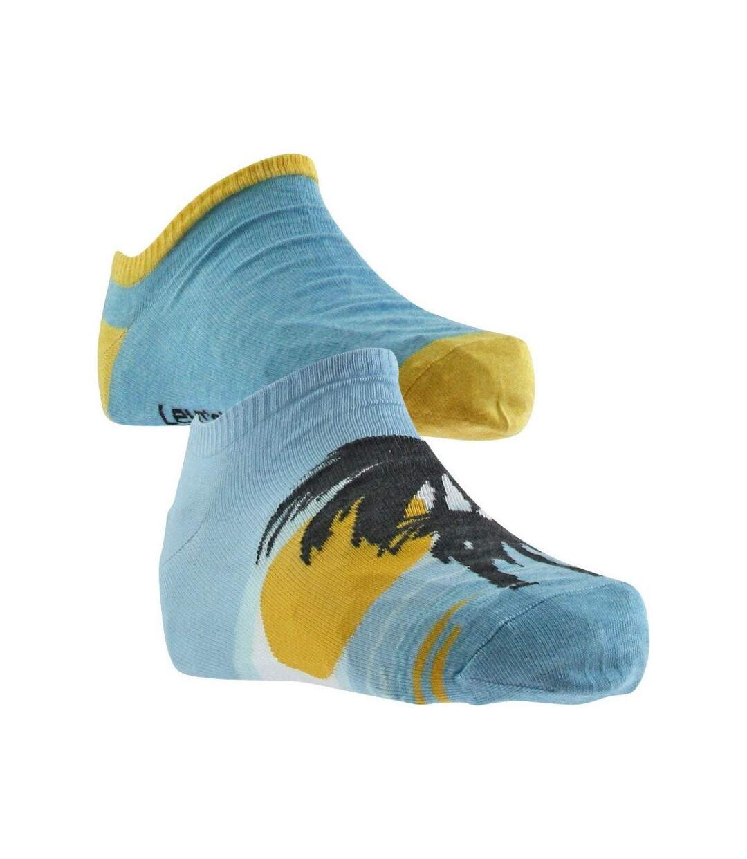 LEVI'S Lot de 2 paires de Socquettes Mixte Coton SUNSET Jaune Bleu