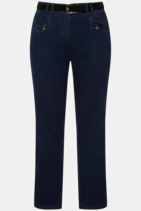 Jeans Mony, konisches Bein, Reißverschlusstaschen