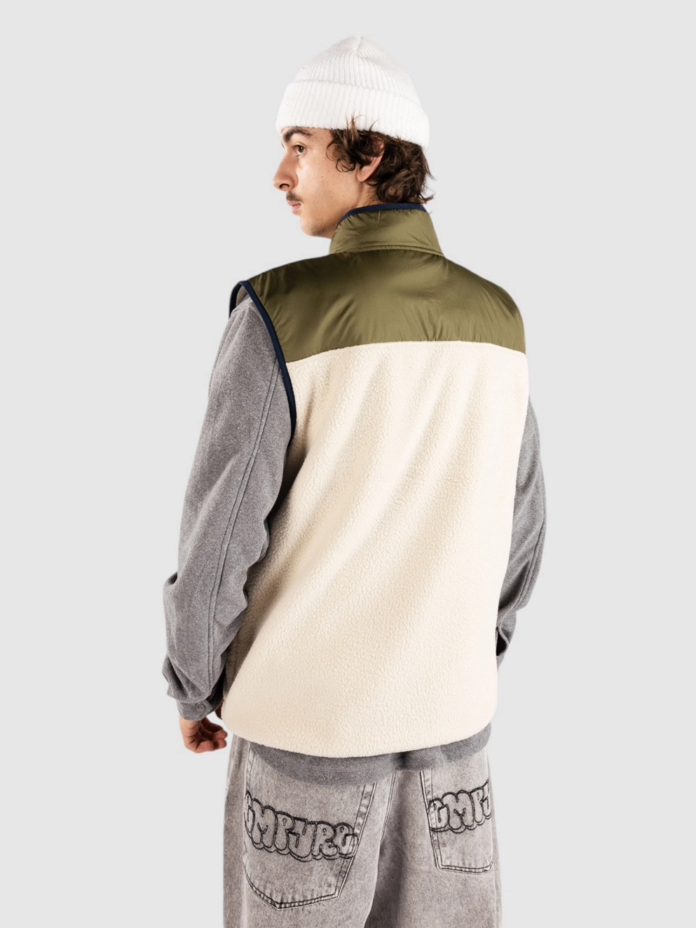 Passenger Offgrid Recycled Sherpa Fleece Vest oatmeal/ khaki
