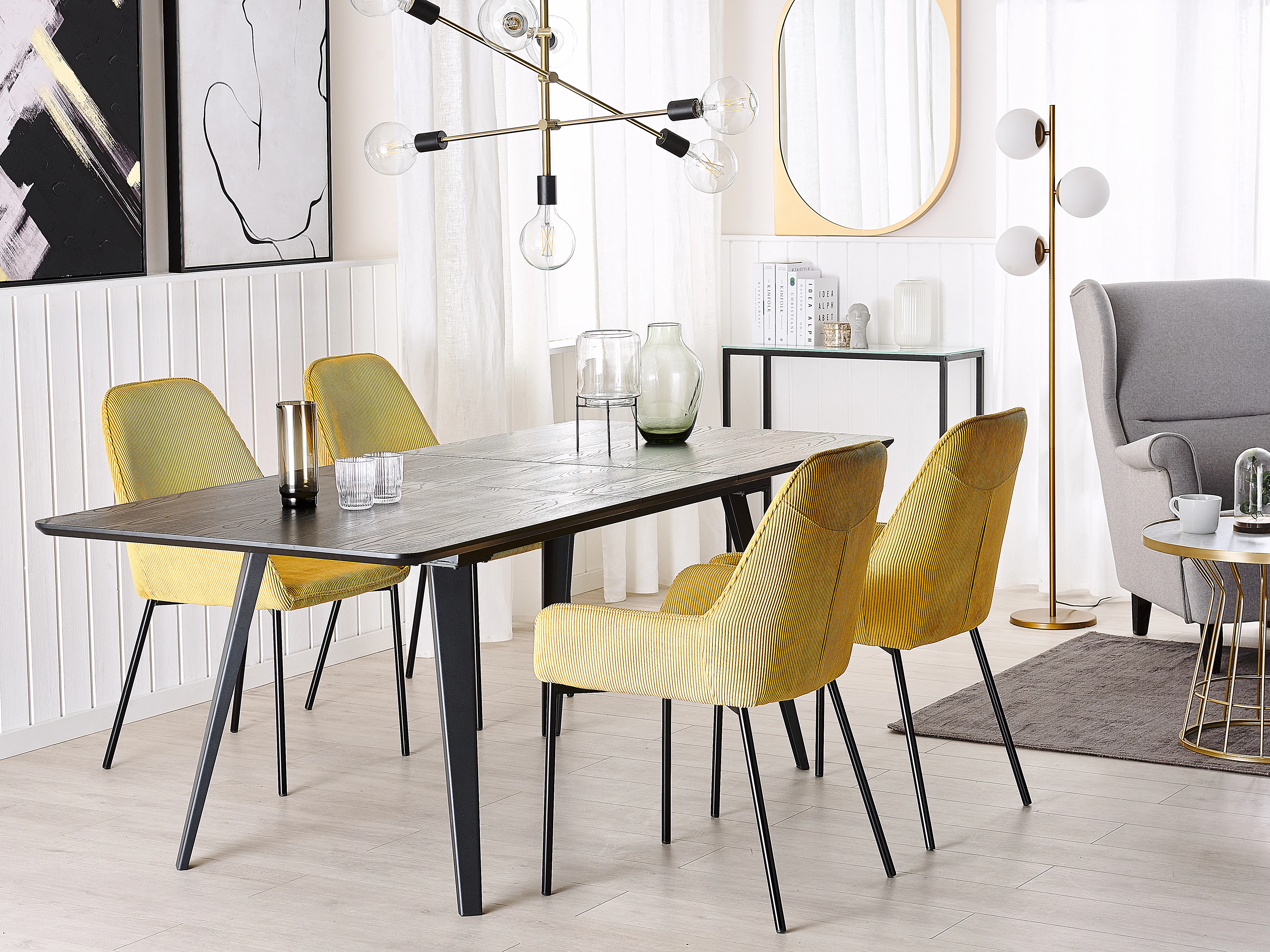 Eettafel uitschuifbaar IRVINGTON Zwart 90 cm 160/200 cm