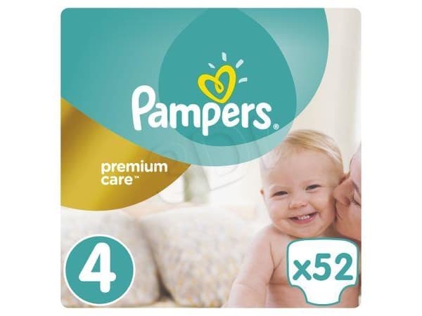 Pampers Premium Care, 7 kg, 18 kg, Hvit, 9 måned(er), 12 måned(er), 52 stykker