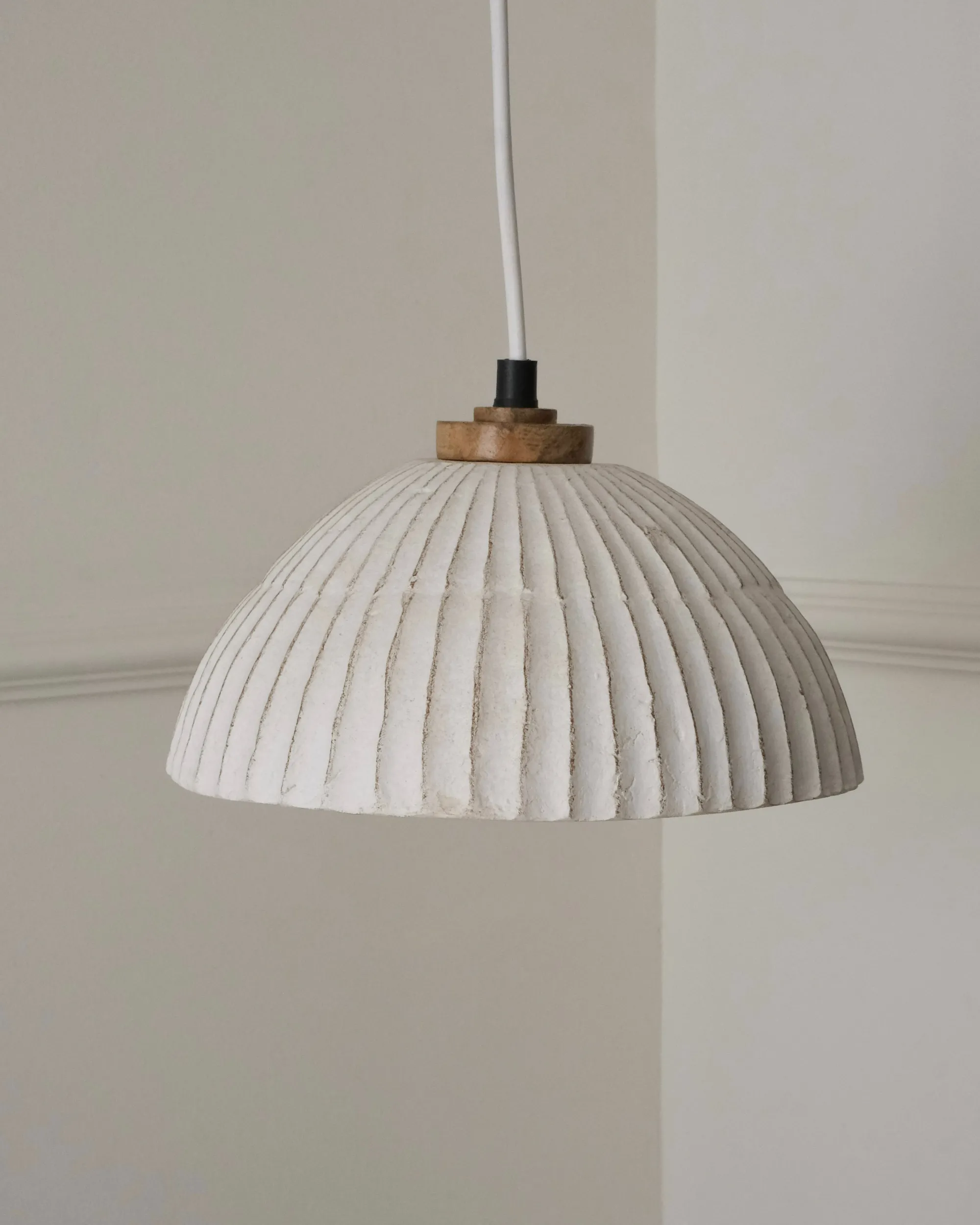 Hanglamp COTTICA Papier-mâché Wit