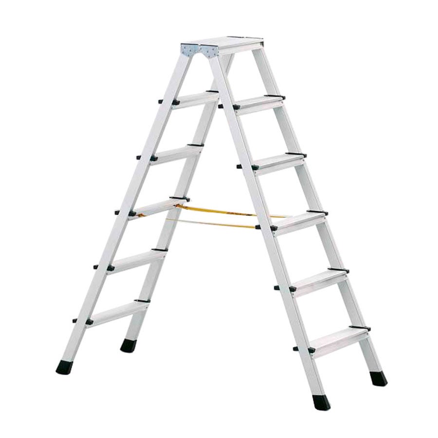 Zarges geklonken trapladder, geanodiseerd, XL-trede B, 2x6 treden