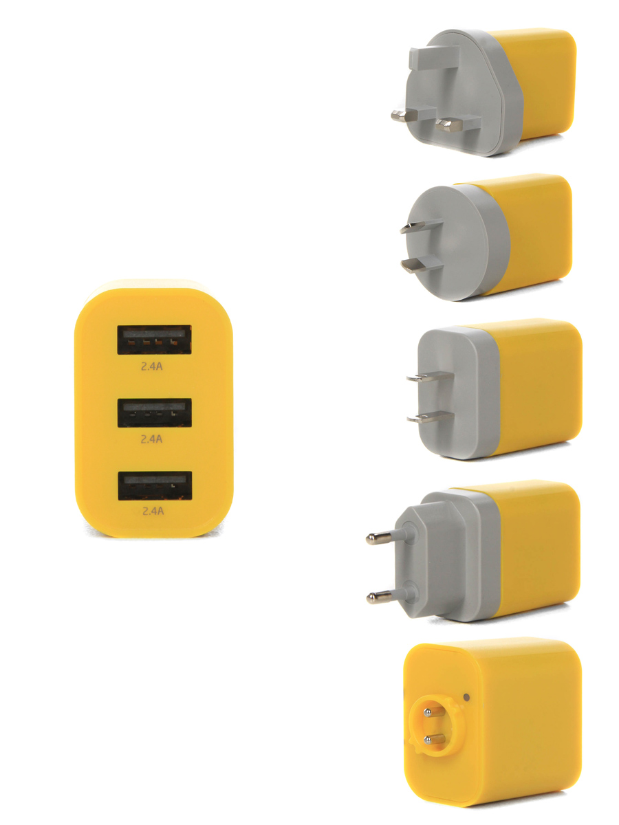 Adaptateur 3 ports USB Go Travel Electrique Monde