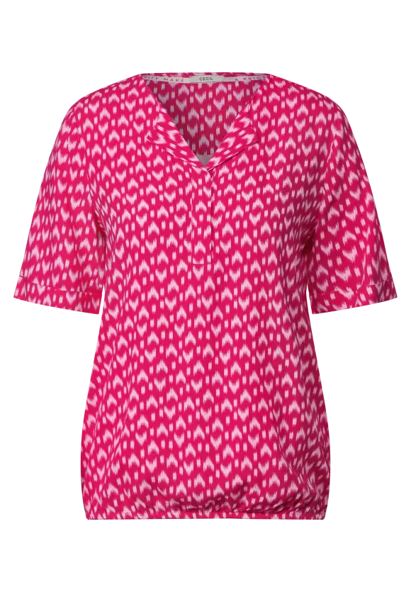 Viskose Printbluse - pink sorbet