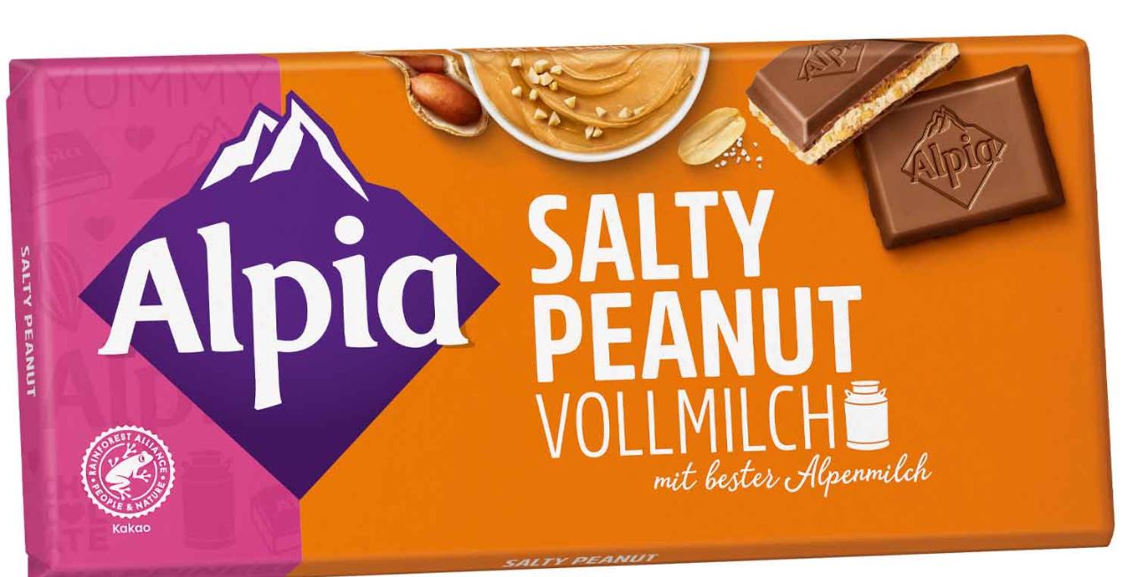 Alpia Tafelschokolade Salty Peanut Vollmilch 100g MHD:11.8.25