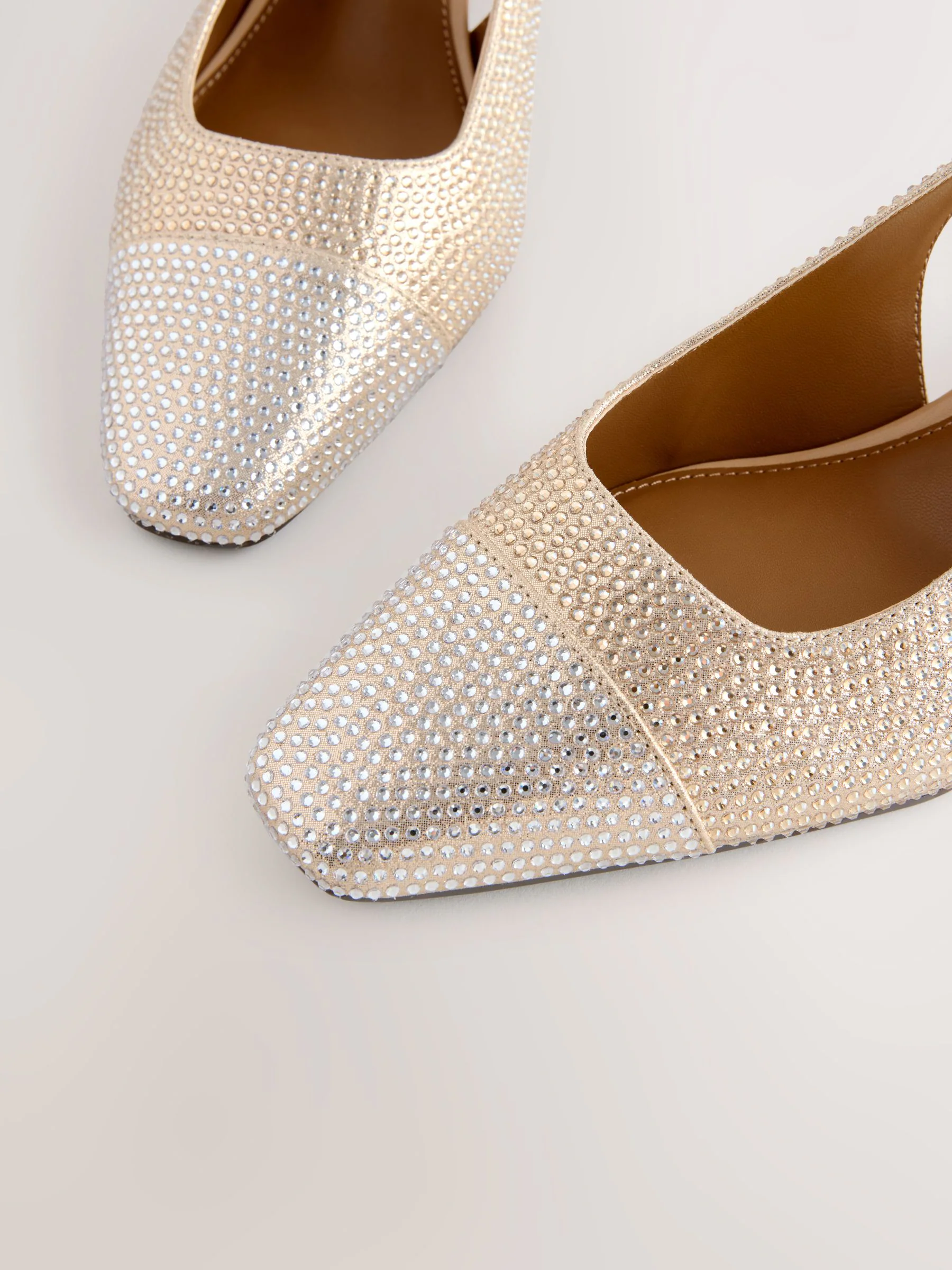 Goud - Forever Comfort® Square Toe Slingback Block Heels