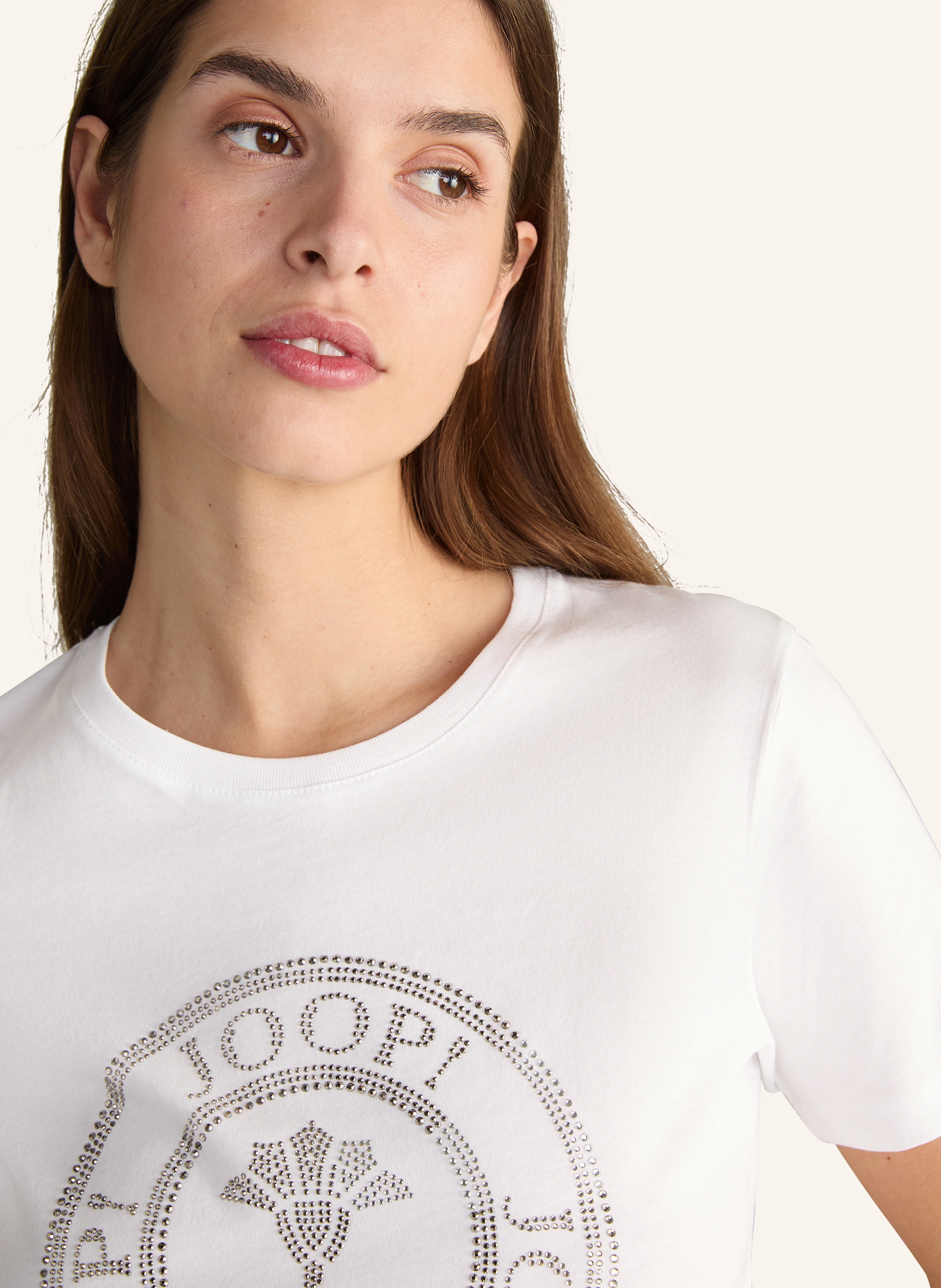 JOOP! T-Shirt mit Schmucksteinen
