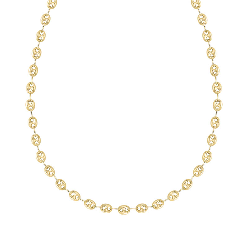 Collier or 750 jaune maille grain de café 50 cm