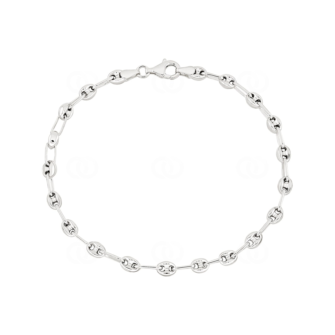 Schiffsankerarmband halbmassiv 925 Silber 4.5mm