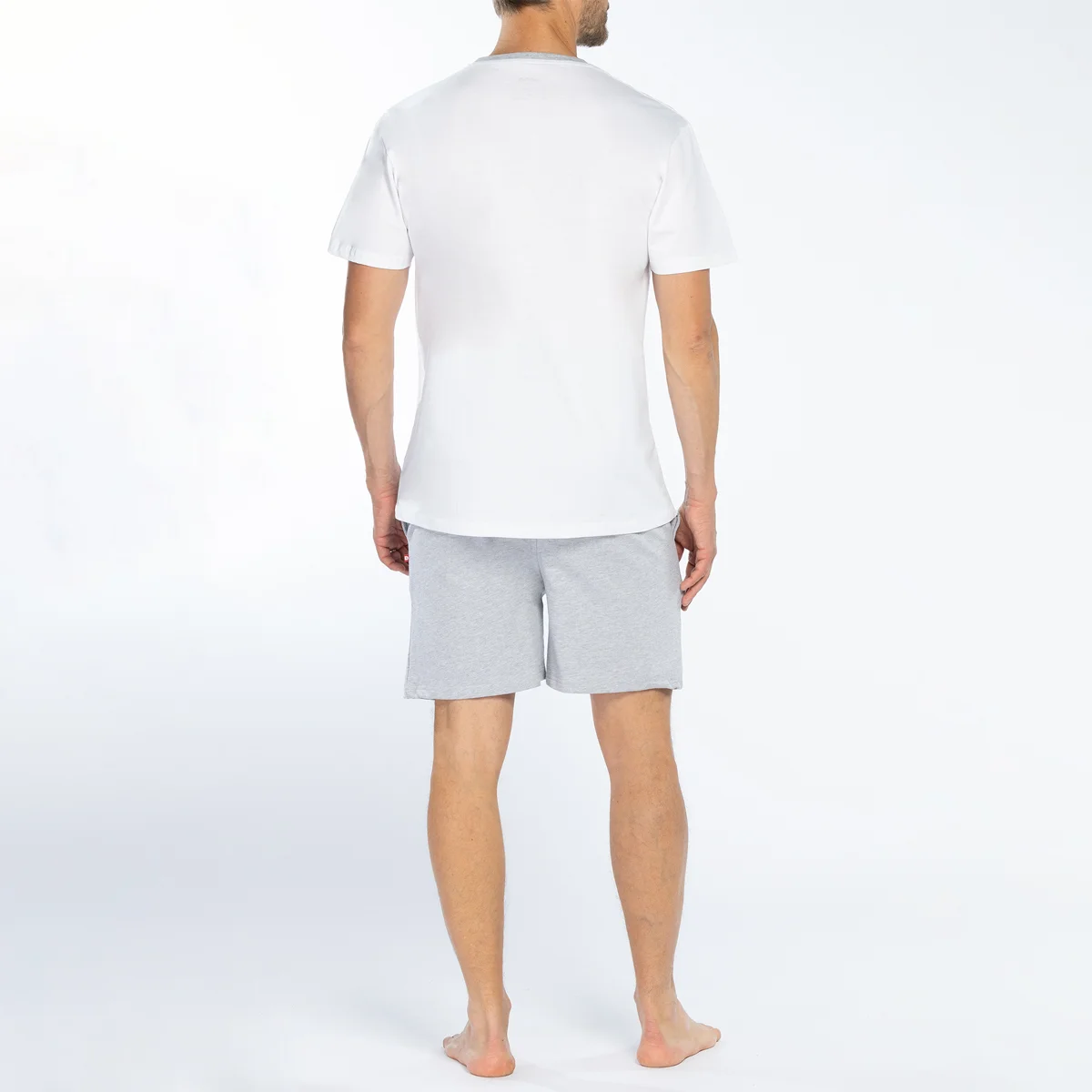 Pyjashort homme PURE blanc/gris